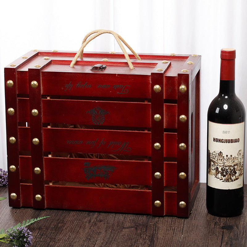 Wooden Packaging Of Six Wine Boxes