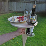 Portable Wine Table With Folding Round Table, Mini Wooden Picnic Table, Easy To Carry, Removable Beer Table