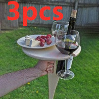 Portable Wine Table With Folding Round Table, Mini Wooden Picnic Table, Easy To Carry, Removable Beer Table