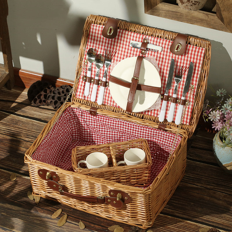 Wicker Storage Box Picnic Picnic Basket