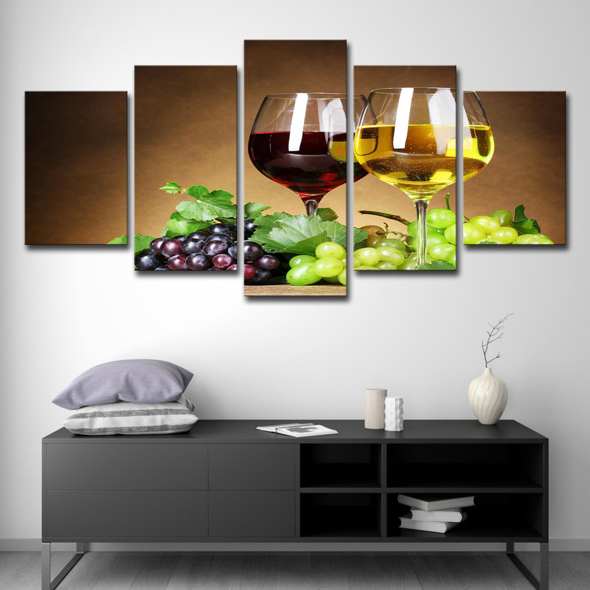 Wine Cellar Hotel Room Decoration Paintings 5 Pieces Of Fruit Grapes Wine Wine Glasses