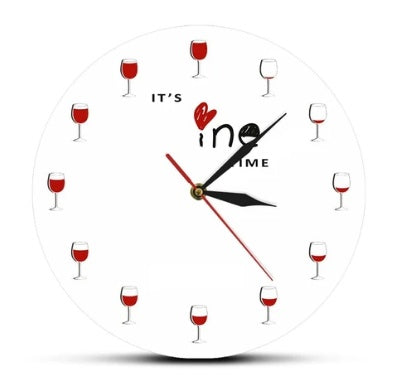 Wine Glass Time Wall Clock Wine Glass Empty And Full Representative Scale Clock