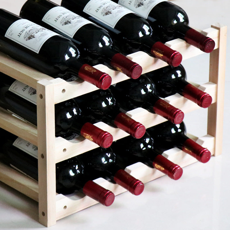 Solid Wood Ornaments Wine Showing Stand