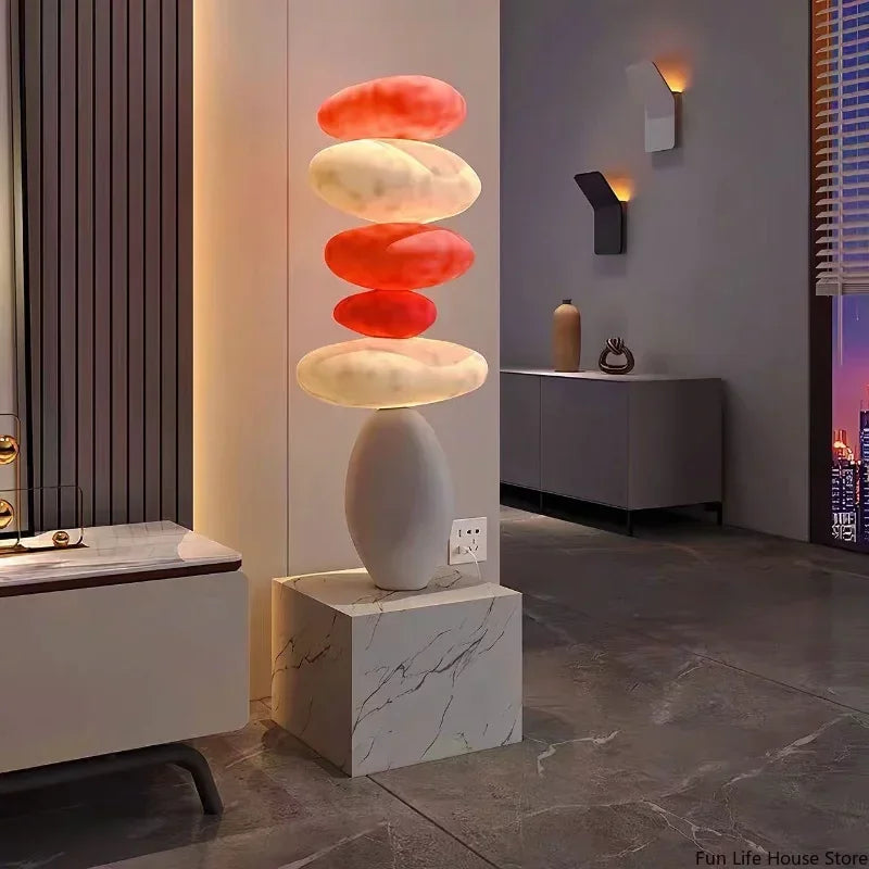 80cm Creative Stacked Stone Living Room Art Ornaments Light Luxury Home Sofa Wine Cabinet High-end Floor-standing Ornaments Gift
