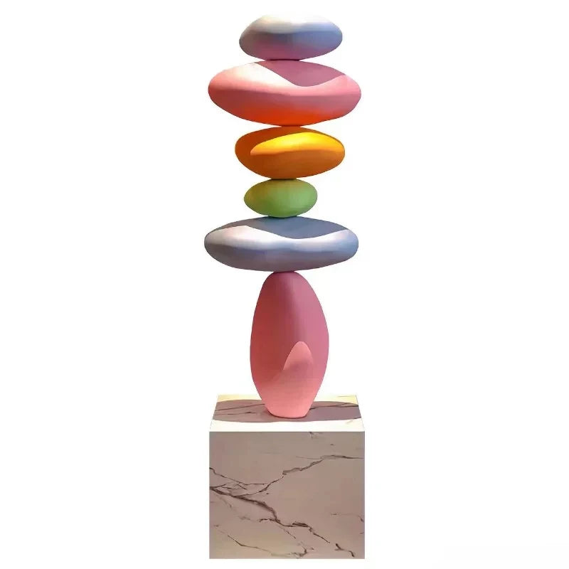 80cm Creative Stacked Stone Living Room Art Ornaments Light Luxury Home Sofa Wine Cabinet High-end Floor-standing Ornaments Gift
