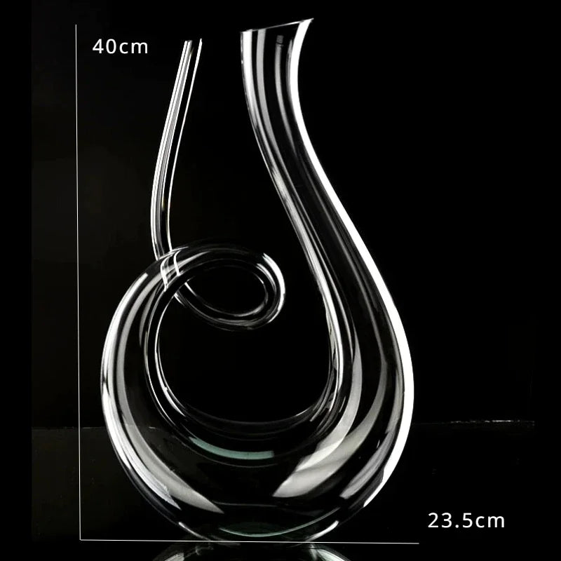 1500ML Crystal High Wine Spiral 6-shaped Set  Grade Wine Decanter  Gift Box Harp Swan Decanter Creative Wine Separator Bar Sets