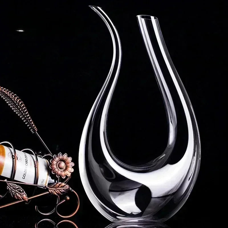 1500ML Crystal High Wine Spiral 6-shaped Set  Grade Wine Decanter  Gift Box Harp Swan Decanter Creative Wine Separator Bar Sets