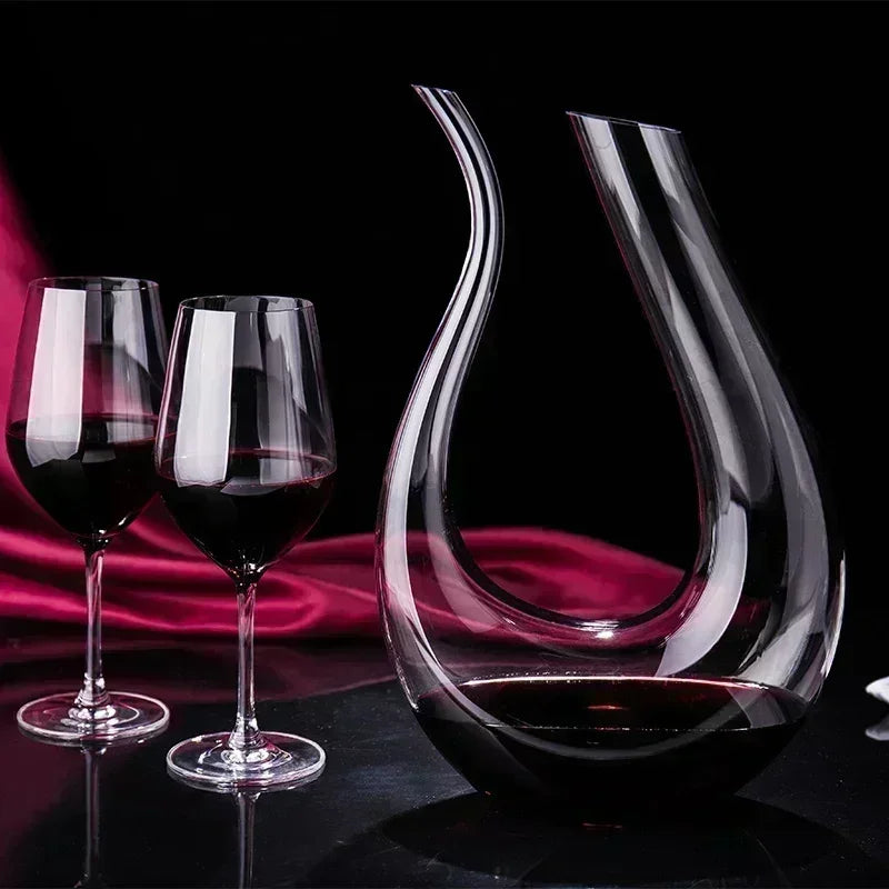 1500ML Crystal High Wine Spiral 6-shaped Set  Grade Wine Decanter  Gift Box Harp Swan Decanter Creative Wine Separator Bar Sets