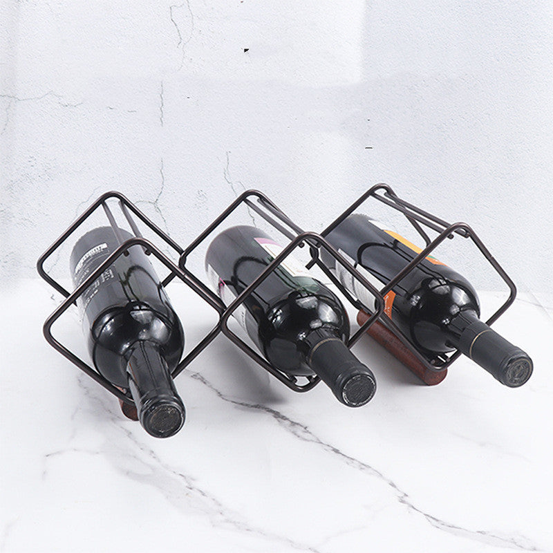 Home Living Room Wrought Iron Red Wine Superimposed Wine Rack Decoration