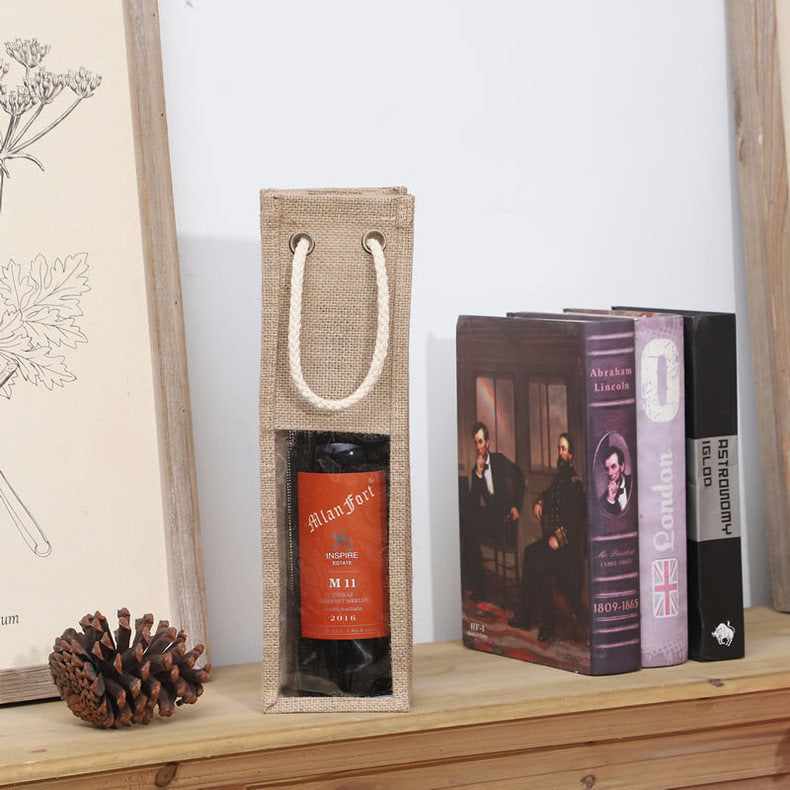 Jute Hand-held Red Wine Gift Bag